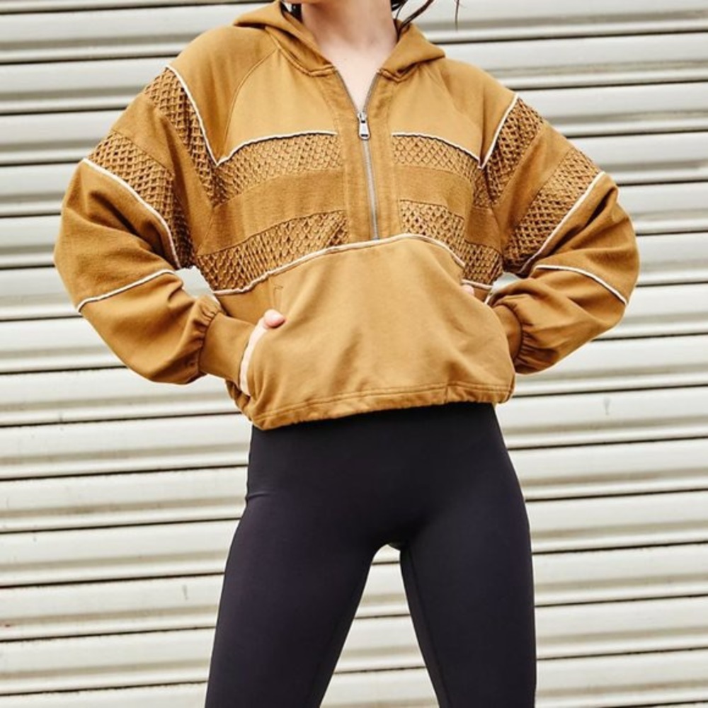 Free People Olive Green Win Win Hoodie L